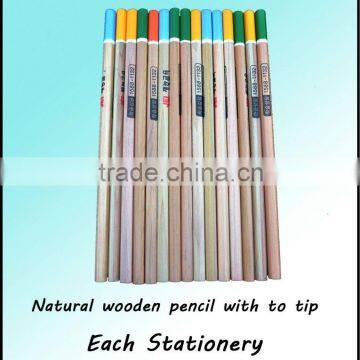 7" HB korean pencils wooden color drawing pencil with top tip