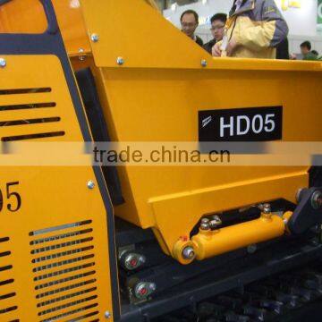 mini tracked self-loading dumper,load 500kgs,hydraulic transmission,1447mm ultrahigh dumping height