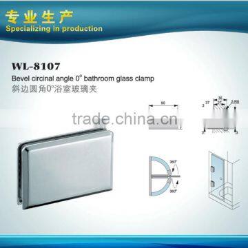 Bevel Circinal Angle 0 Degrees Bathroom Glass Door Clamp or Hinge