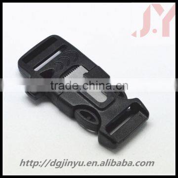 $0.32 newest desigh hotsale plastic whistle buckle/20mm plastic buckle with fire starter