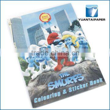 Staple binding coloring book & sticker book for children