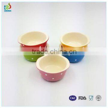 High quality small soup mug with dot design for daily use