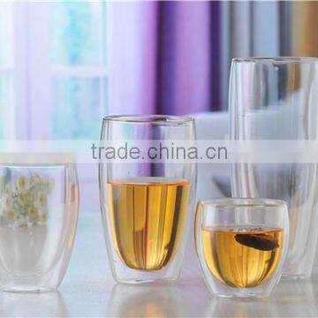 Hand Blown Double Wall Borosilicate Crystal Glass Shot Glass Cup