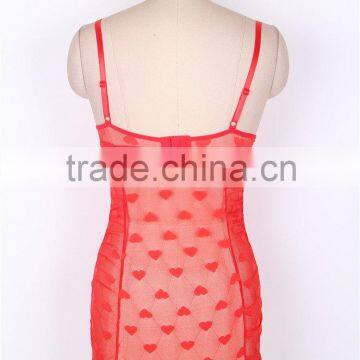 Sexy Heart Jacquard Mesh Garter Slip photo-2