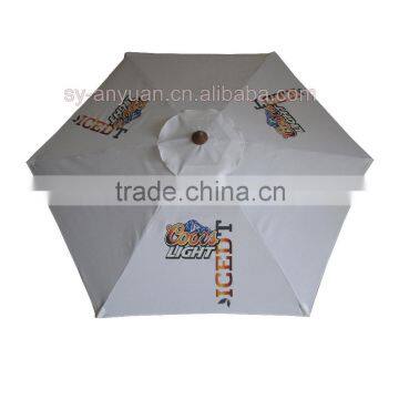 new design logo printed waterproof fabric outdoor garden umbrella