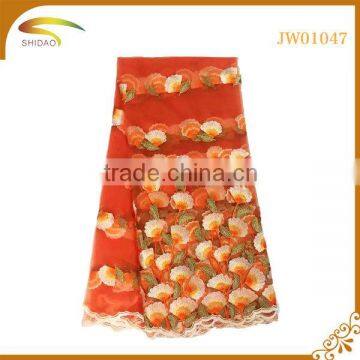 Wholesale High Quality Latest Asian Africa Decorative Embroidery 3D Patterned Chiffon Silk Fabric Market in Japan photo-4