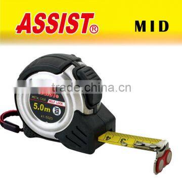 Most popular series rubber case measure tape 5m auto-lock stop diameter tape measures