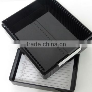 black microscope plastic slide open box