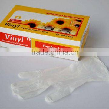 PVC Soft and Comfortable, Beaded cuff, Ambidextrous Industrial Vinyl Exam Gloves