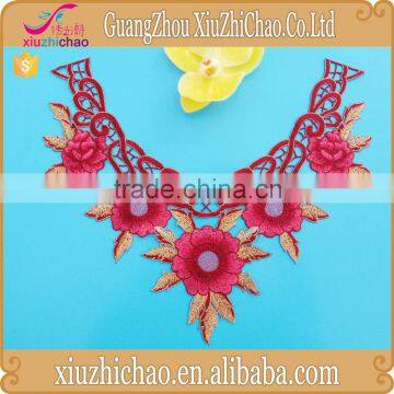 HG0504 factory direct selling fancy multicolor polyester turkey embroidery crochet lace collar