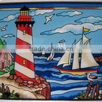 Nautical Stained Glass Sun Catcher Wall Hanging For Home Decor                        
                                                Quality Choice