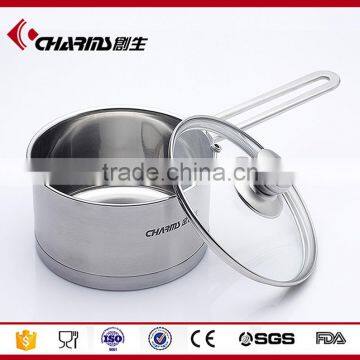 Stainless Steel Milk Pan With Glass Lid FDA SGS With Energy Saving Encapsulated Bottom photo-2