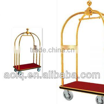 Large Golden Top Hotel Luggage Trolley