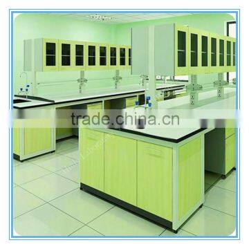 Good laboratory quality advantage free design drawing all wood lab furniture bench with reagent rack
