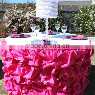 luxurious satin table skirting designs for wedding,gathered table skirts,ruffled table cloth                        
                                                Quality Choice