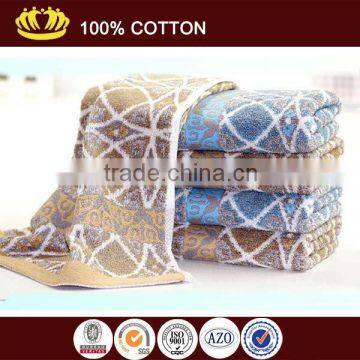 100% cotton yarn dyed jacquard satin gear elegant face towel