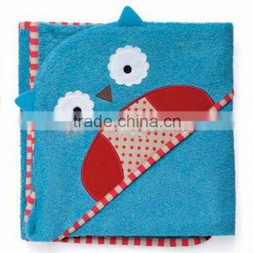 blue color hooded towel