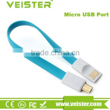 Veister 22CM Short Flat Noodle Magnet USB Sync Data Charger Cable Cord wire for iPhone 5