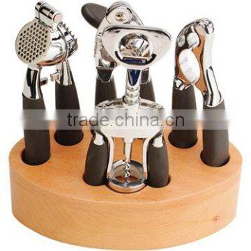 kitchen gadget set with wine corkscrew,nut cracker,garlice press