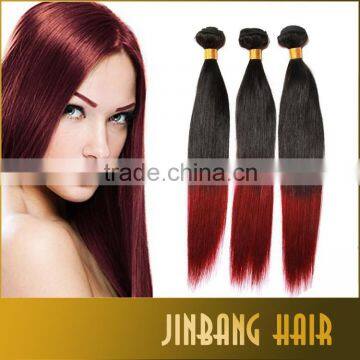 1B/Burgundy Brazilian Straight Hair 3 Bundles Two Tone 1B/Bug Human Hair Extenisons Ombre Brazilian Hair