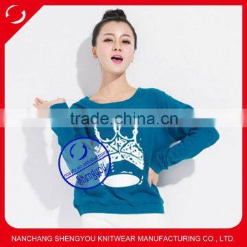 Wholesale custom women's crewneck hoodies sweatshirts with printing