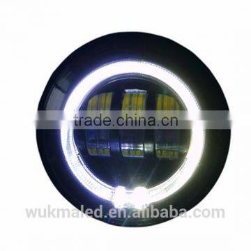 4-1/2" Halo Black LED Auxiliary Spot Fog Passing Lights Lamps Pair Harley Motorcycle photo-2