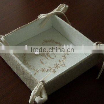 Embroidery cotton bread box bread basket baker basket