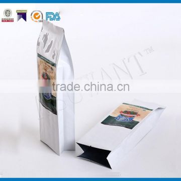 biodegradable wholesale flat bottom side gusset white Kraft paper bag packaging                        
                                                                                Supplier's Choice