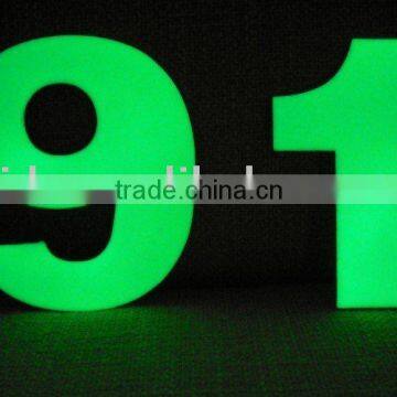 glow in dark numbers door plate