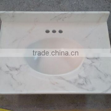 Artificial Marble Carrara White Bathrrom Vanity Top