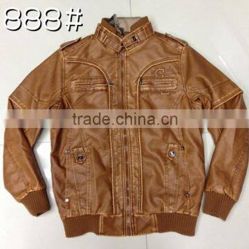 2015 mens pu leather jacket in stocks garment