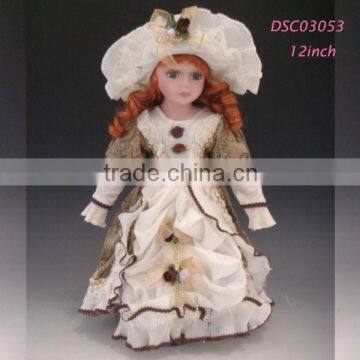 Classic design 12 inch Porcelain Lady Dolls heads and hands