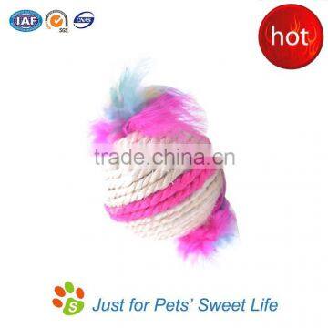 2015 new product for cat cheap for Promotional products Cat scratcher ball with Feather