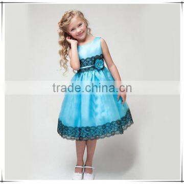 3 Colors Girls Sleeveless Silk Princess Party Dress Summer Baby Girl Lace Dresses With Bow Belt Children Kid Party Clothes D81