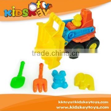 Best plastic sand beach toy 4pcs car with elephant rabbit mold beach toys