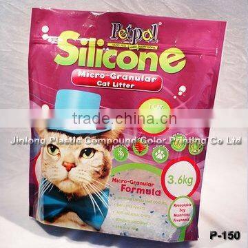 stand up cat litter bag with zipper