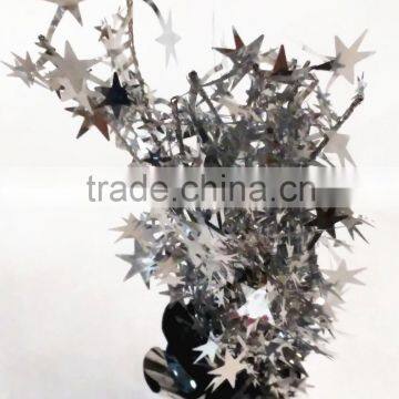 38cm high PET Silver Five-pointed star National Day centerpiece decoration