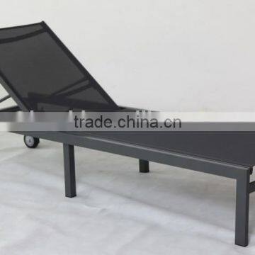 soft sling pool lounger in white powder coating in black color