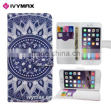 Customerfirst Design Butterfly PU Feather Wallet Folio Leather Flip Case Cover With Card Id Slot and Wrist Strap for Iphone 6 photo-2