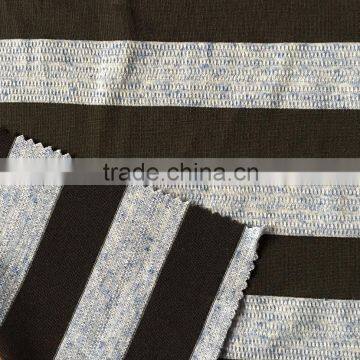 Shaoxing Zequn Textile New Knit Single Side Jacquard Stripes Fabric, Black and Blue Jersey Fabric for Garments photo-3