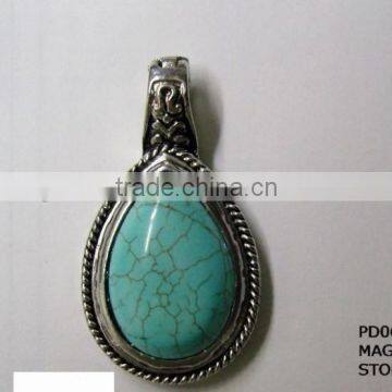 SGJGEMS PD06016TQ Blue Stone 925 Sterling Silver Gemstone Pendants