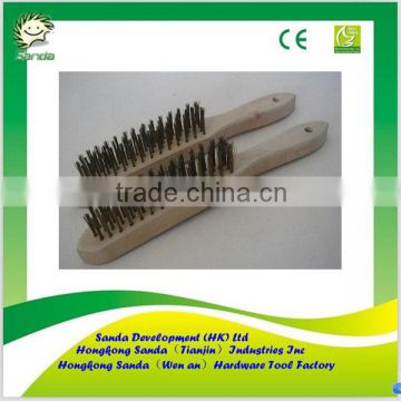 wooden handle brass wire brush