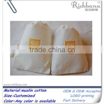 promotion organic cotton muslin bag