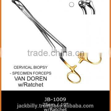 van dore with ratchet, cervical biopsy specimen forceps, biopsy forceps,