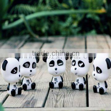 Custom mini panda plastic bobblehead toys,oem design animal plastic bobblehead toys,