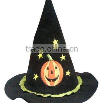 charming optical fiber flashing embroidery decoration halloween peaked hat(3)