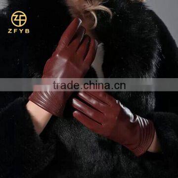 New Product Fashion Ladies Red Wearing Leather Gloves Leather Product