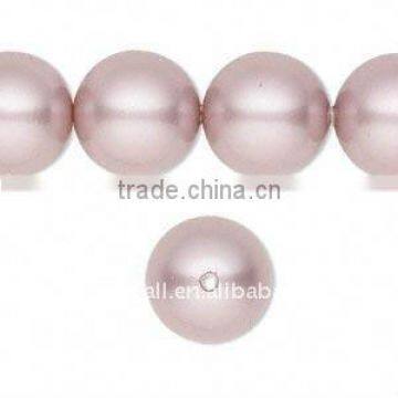 5811 Round Pearl, Austria Crystal, 14mm, Crystal Powder Rose, 14mm, hole: 1.4mm, 50pcs/bag(SWAR-5811-14MM-001352)