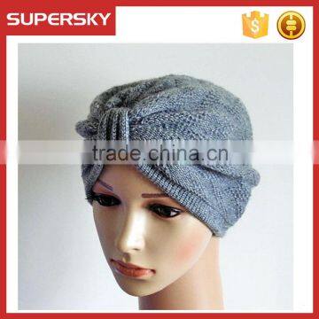 A-149 women fashion crochet turban hat knitted turban beanie hat