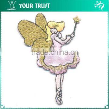 Ballet Angel With Gold Star And Wings Iron-on Custom Crest Embroidery Patches